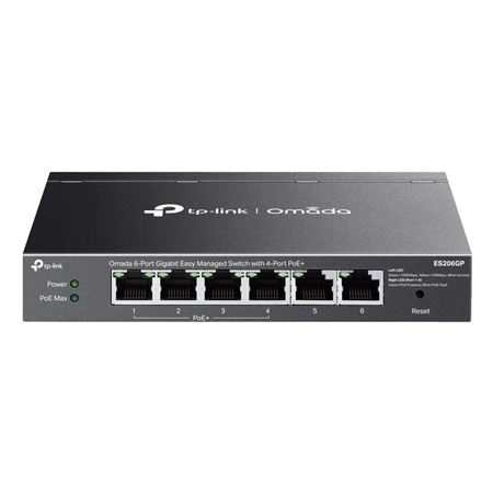 Picture of TP-Link Omada ES206GP 6-Port Gigabit Easy Managed Switch with 4-Port PoE+