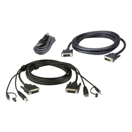 Picture of ATEN 2L-7D02UDX3 1.8m USB DVI-D Dual Link Dual Display Secure KVM Cable Kit