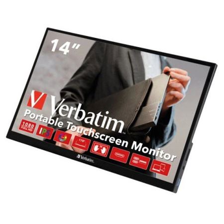 Picture of Verbatim PMT-14 14" Full HD 1080p Touchscreen Portable Monitor, Metal Housing