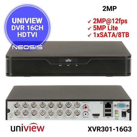 Uniview XVR301-16G3 16 Channel Hybrid Video Recorder with 1 HDD Slot