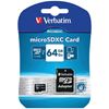 Picture of Verbatim 64GB Micro SDXC Card Class 10 Plus Adaptor